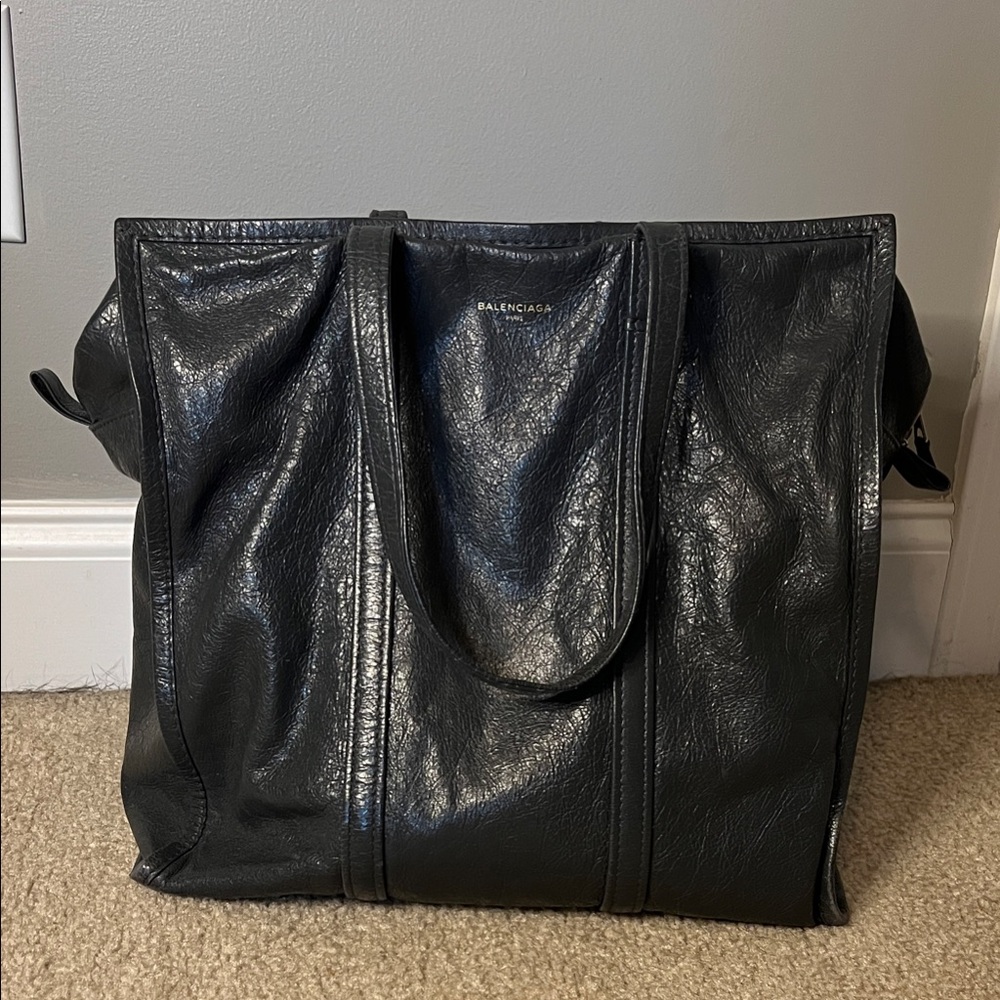 Balenciaga Large Gray Bazaar Tote Bag